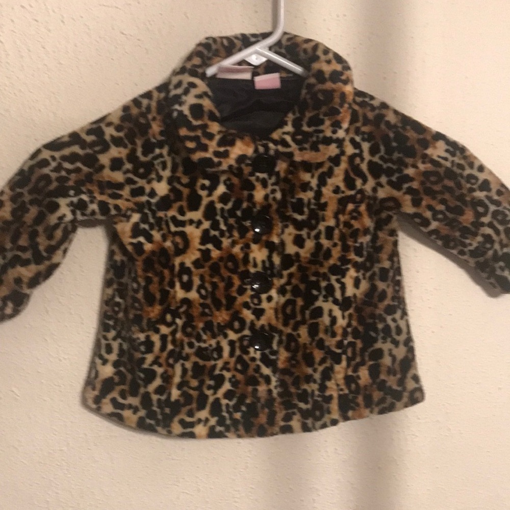 Toddler Fleece Leopard Print Peacoat